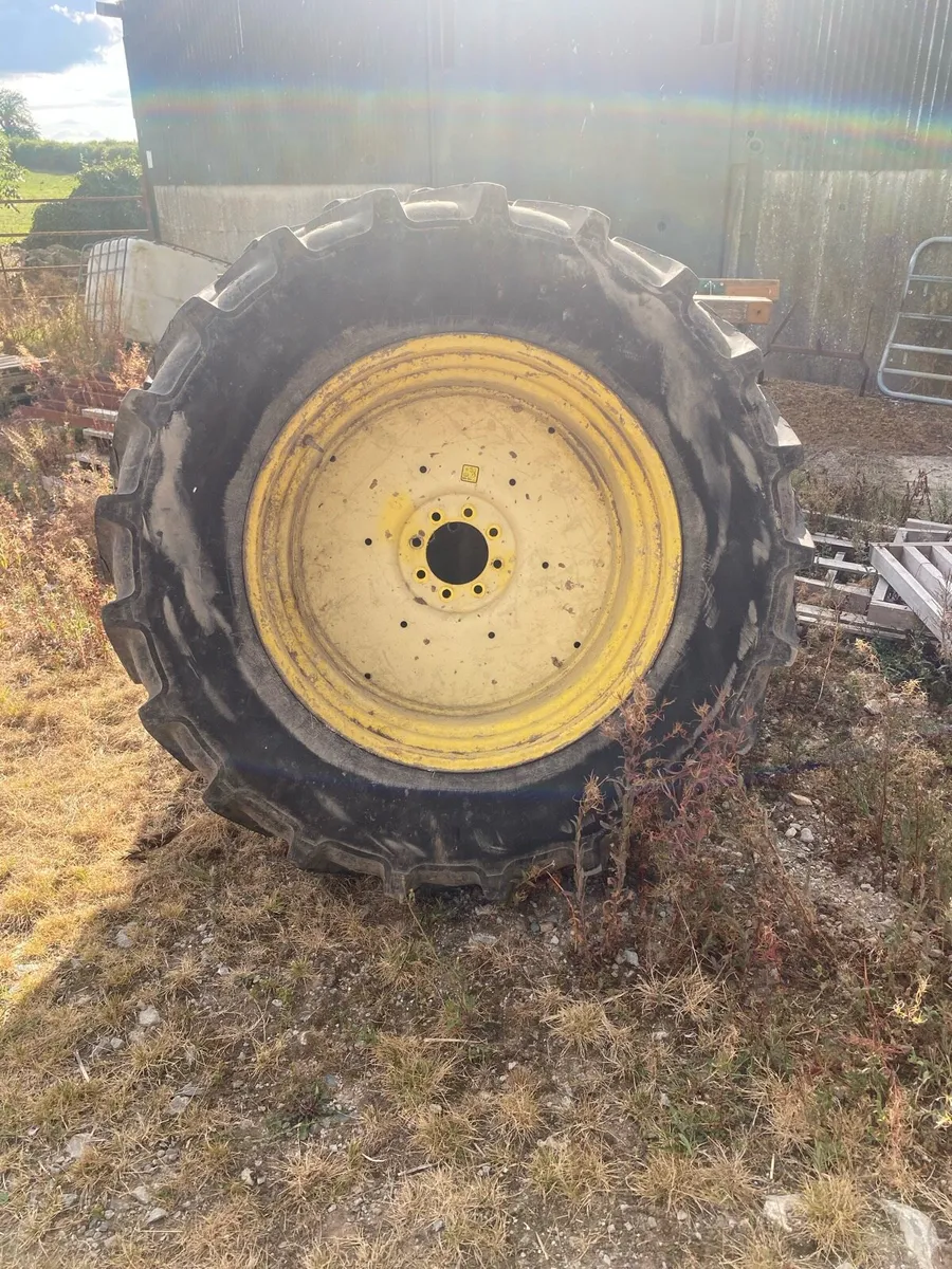 John Deere 2 rear tyres and rims - Image 3