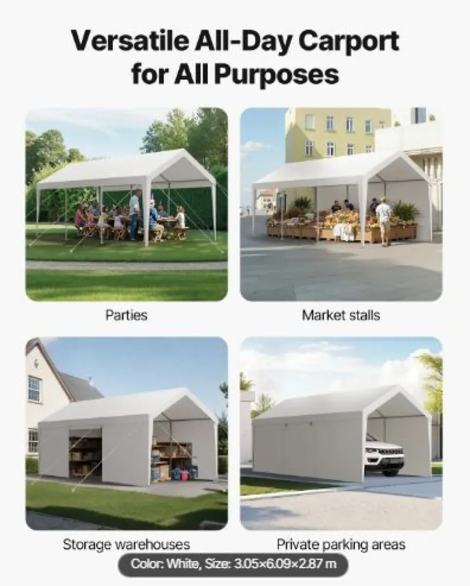Carport, 10 x 20 FT OutdooFeatures & r Car Canopy - Image 2