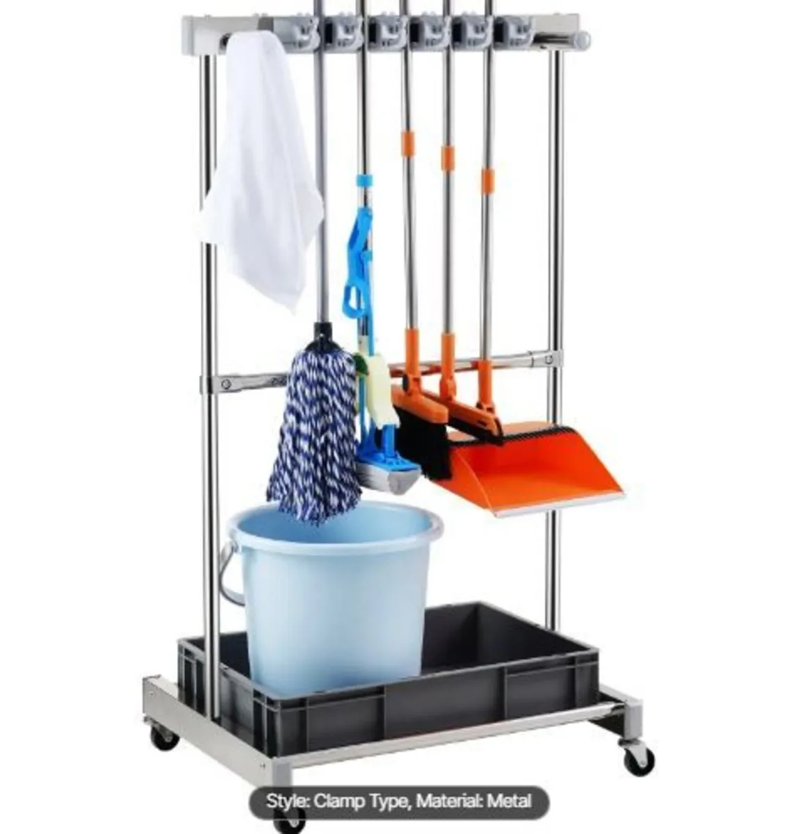 Garden Tool Organizer, 10 Slots with Hooks - Image 4