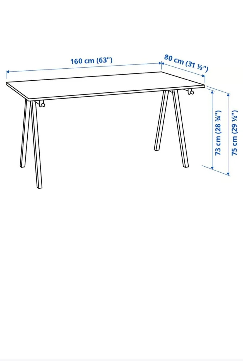 Desk – 160cm x 80cm, Height Adjustable - Image 2