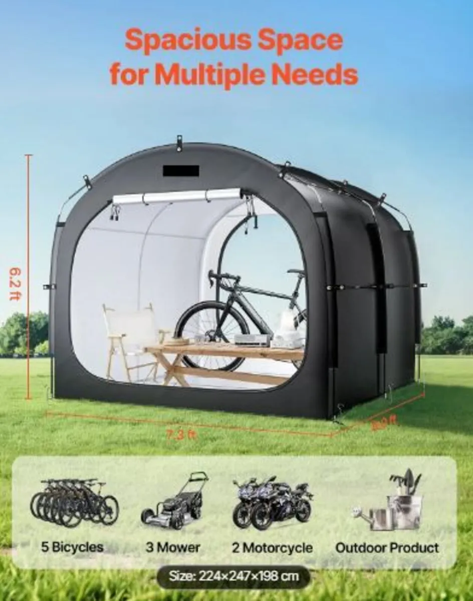 Bike Storage Tent, 5 Bikes, Outdoor - Image 3