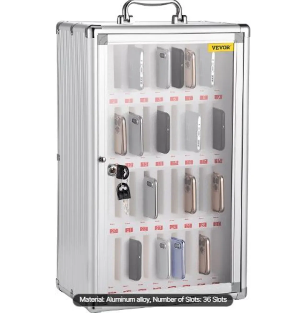 Cell Phone Storage Cabinet, 36 Slots, Aluminum - Image 3