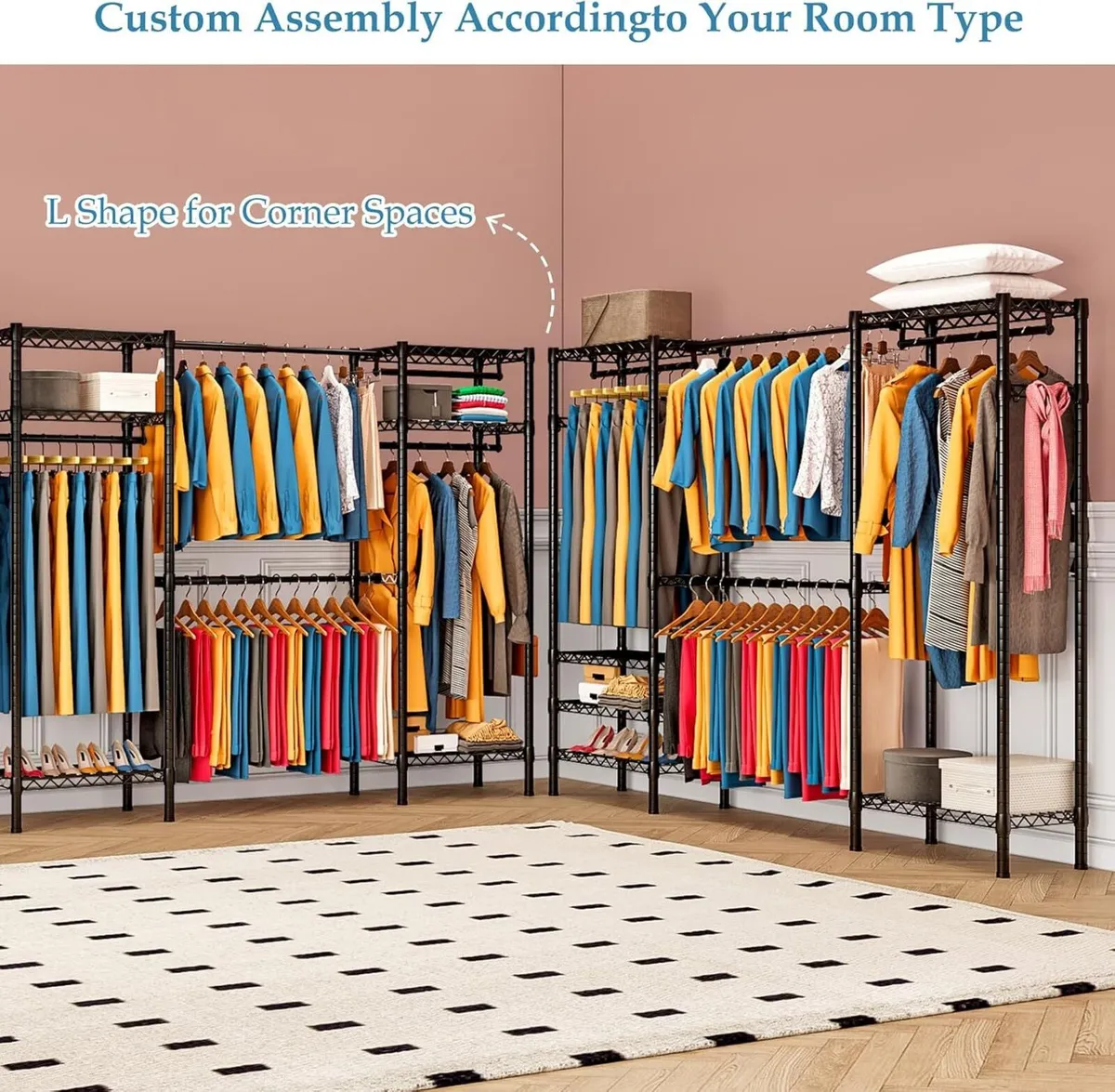 Clothes Rail Rack Length 70.2-88.2 Inch - Image 4