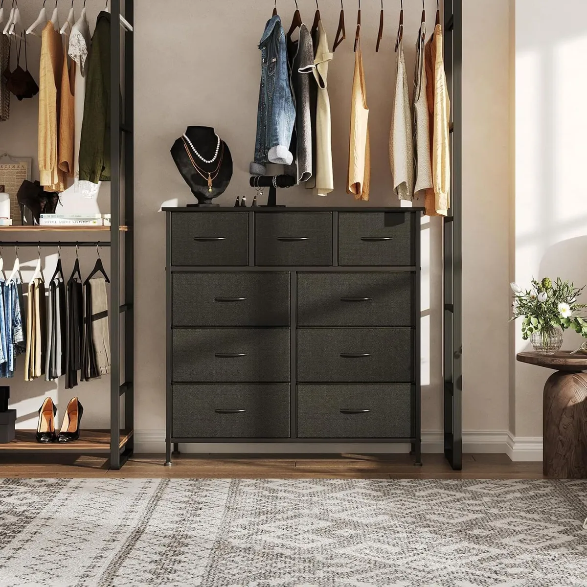 Chest of Drawers with 9 Fabric Storage Dresser - Image 2