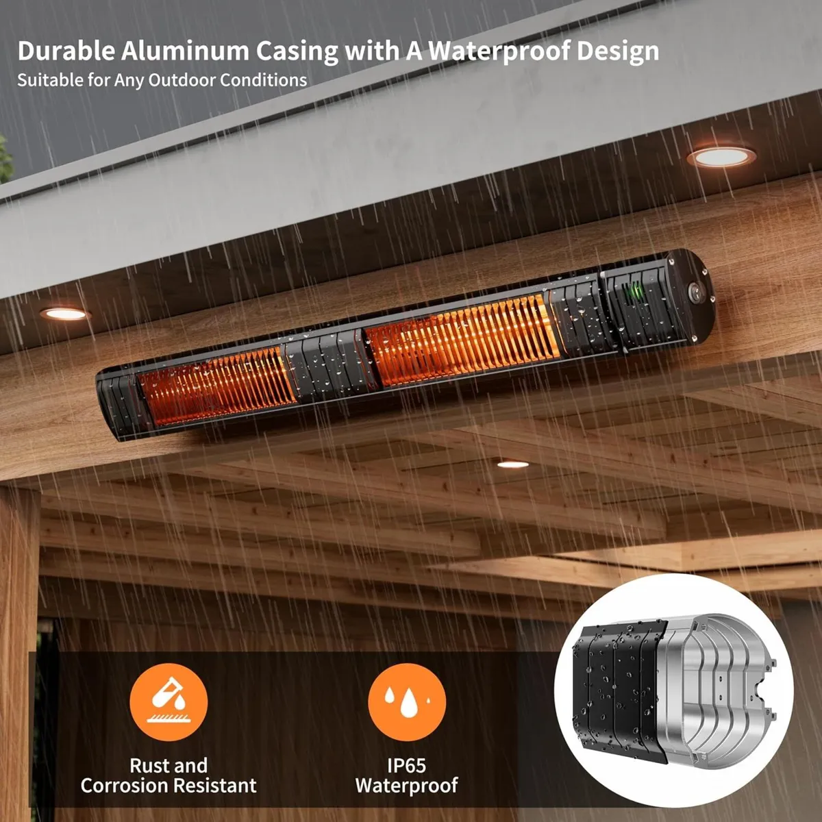 Electric Outdoor Heater Patio 3000W Infrared 3 - Image 3