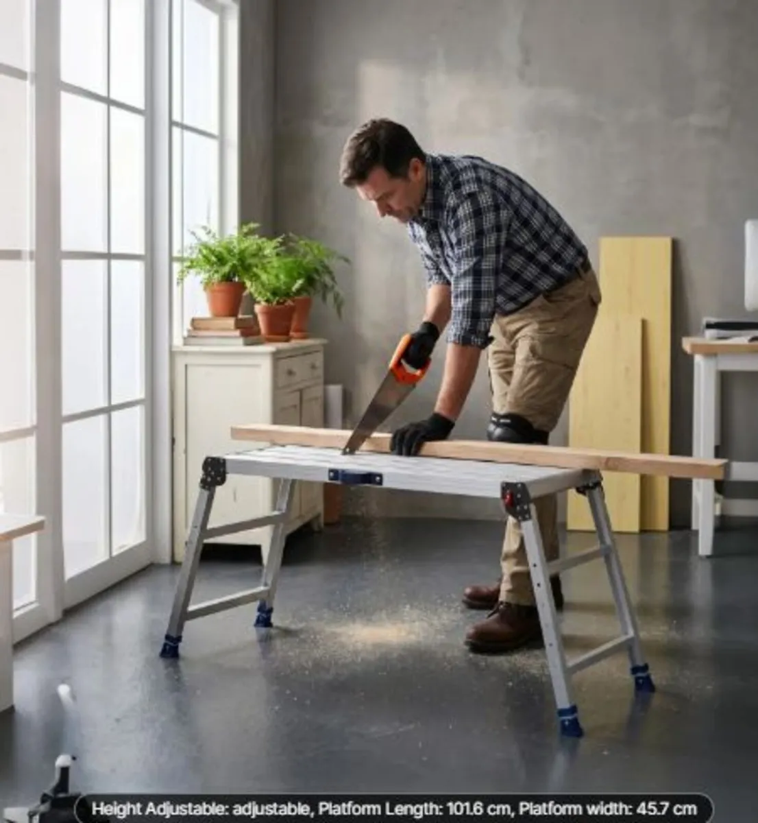 Folding Work Platform,Adjustable Height 584-876 mm - Image 3