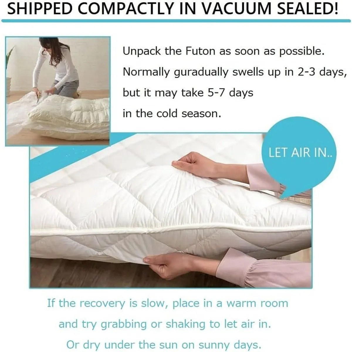 Floor Mattress Futon Classe Made in Japan Foldable - Image 4