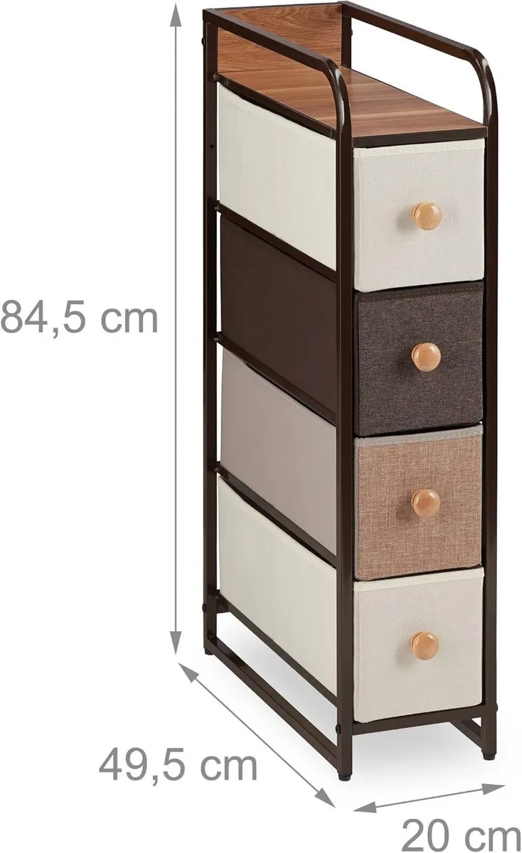 Dresser 4 Drawer Compartments with Shelf 4 Folding - Image 3
