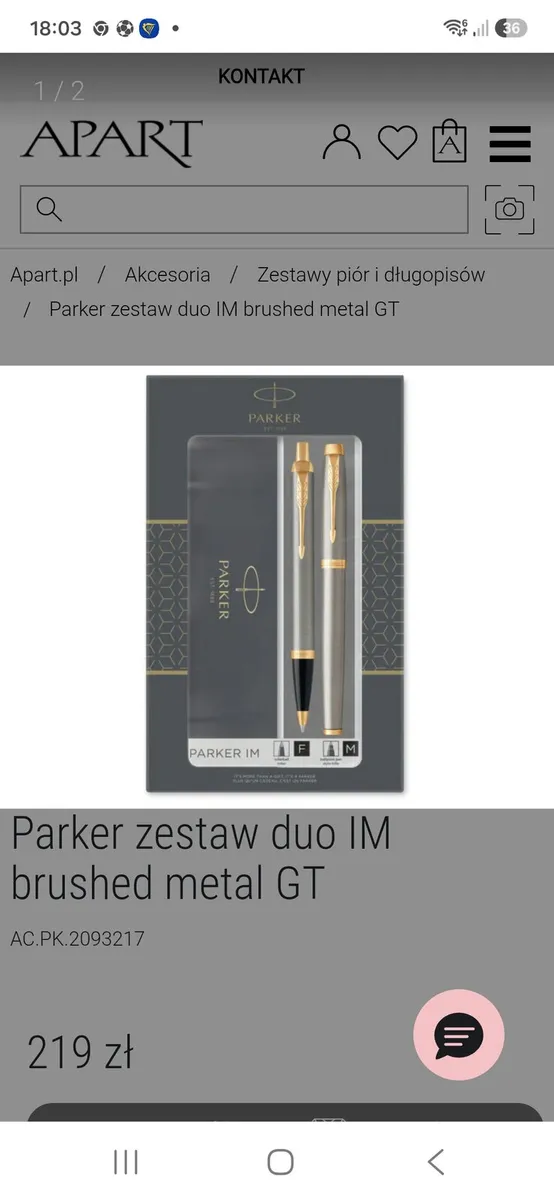 Ballpoint pen + fountain pen | stainless steel gol - Image 2
