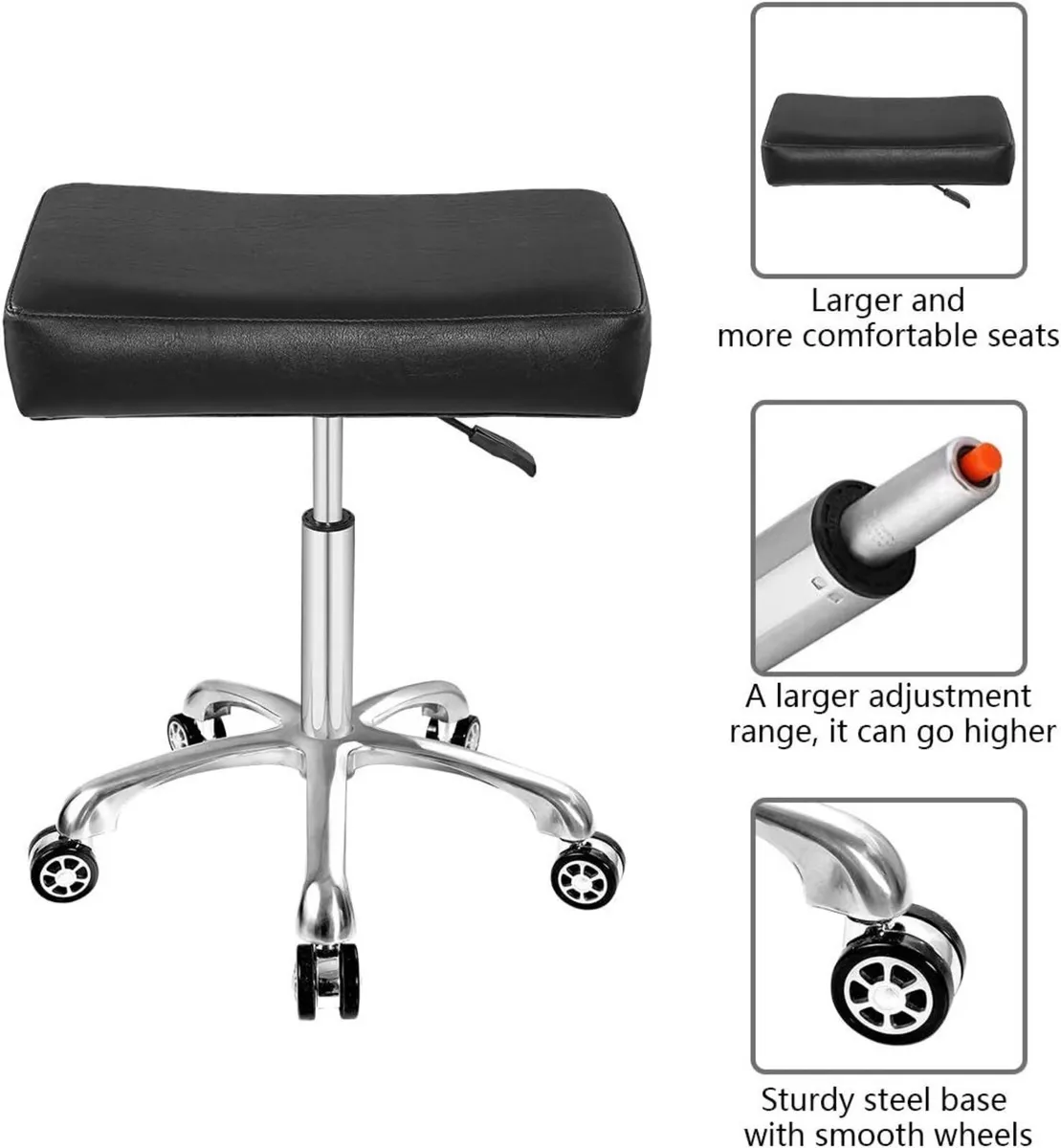 Adjustable Swivel Tall Metal Stool Chair - Image 4