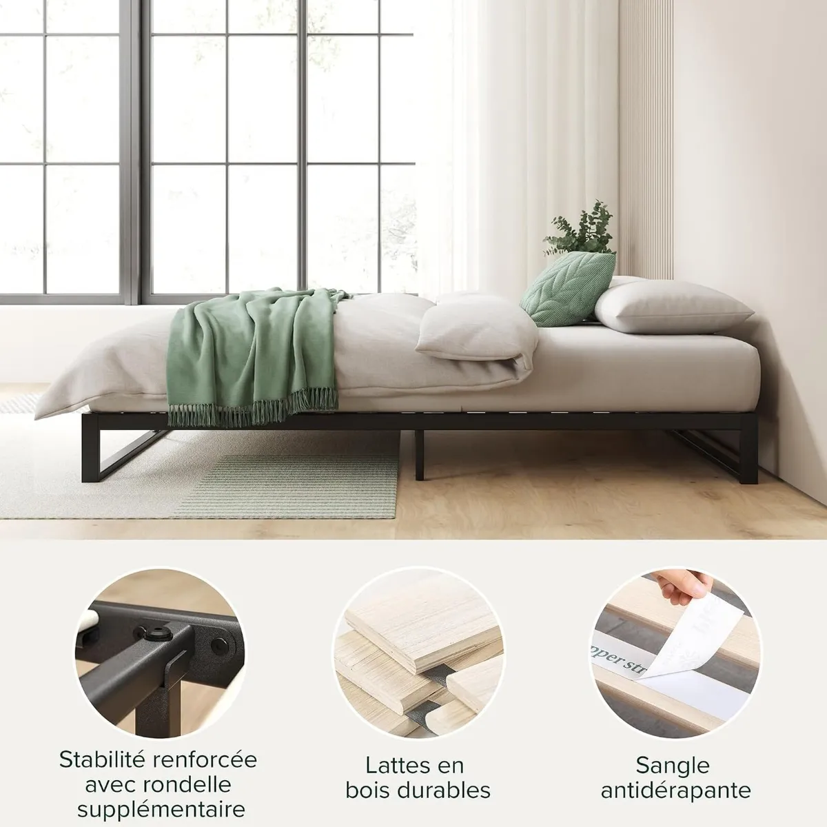 Trisha Bed Frame Height 18CM Metal Platform - Image 3
