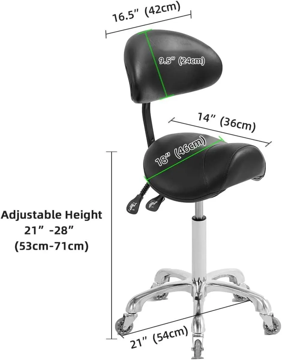 Ergonomic Saddle Stool Chair with Wheels - Image 2