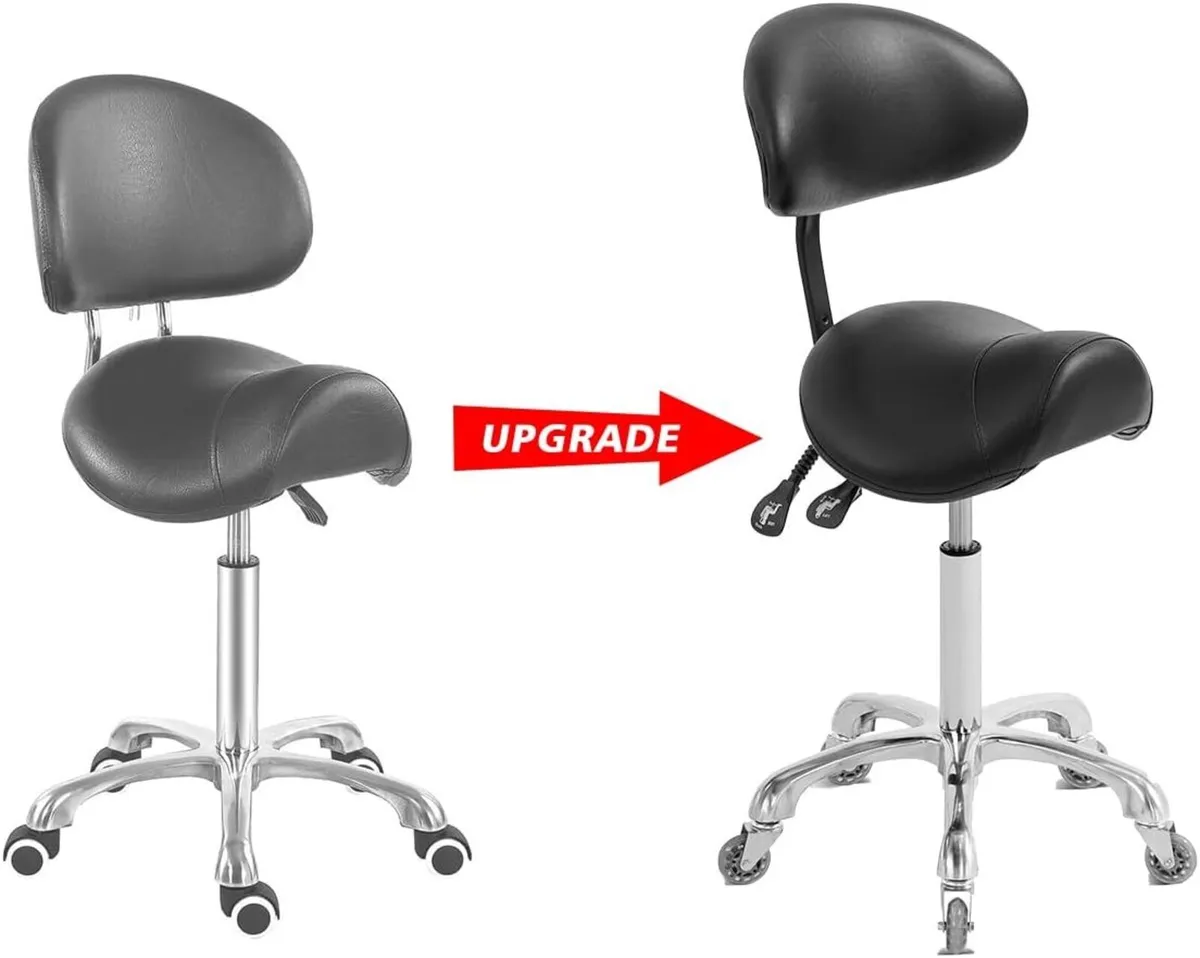 Ergonomic Saddle Stool Chair with Wheels - Image 4