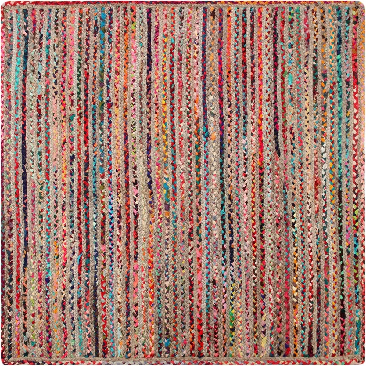 Mishran Eco Friendly Large Square Braided Rug Flat - Image 4