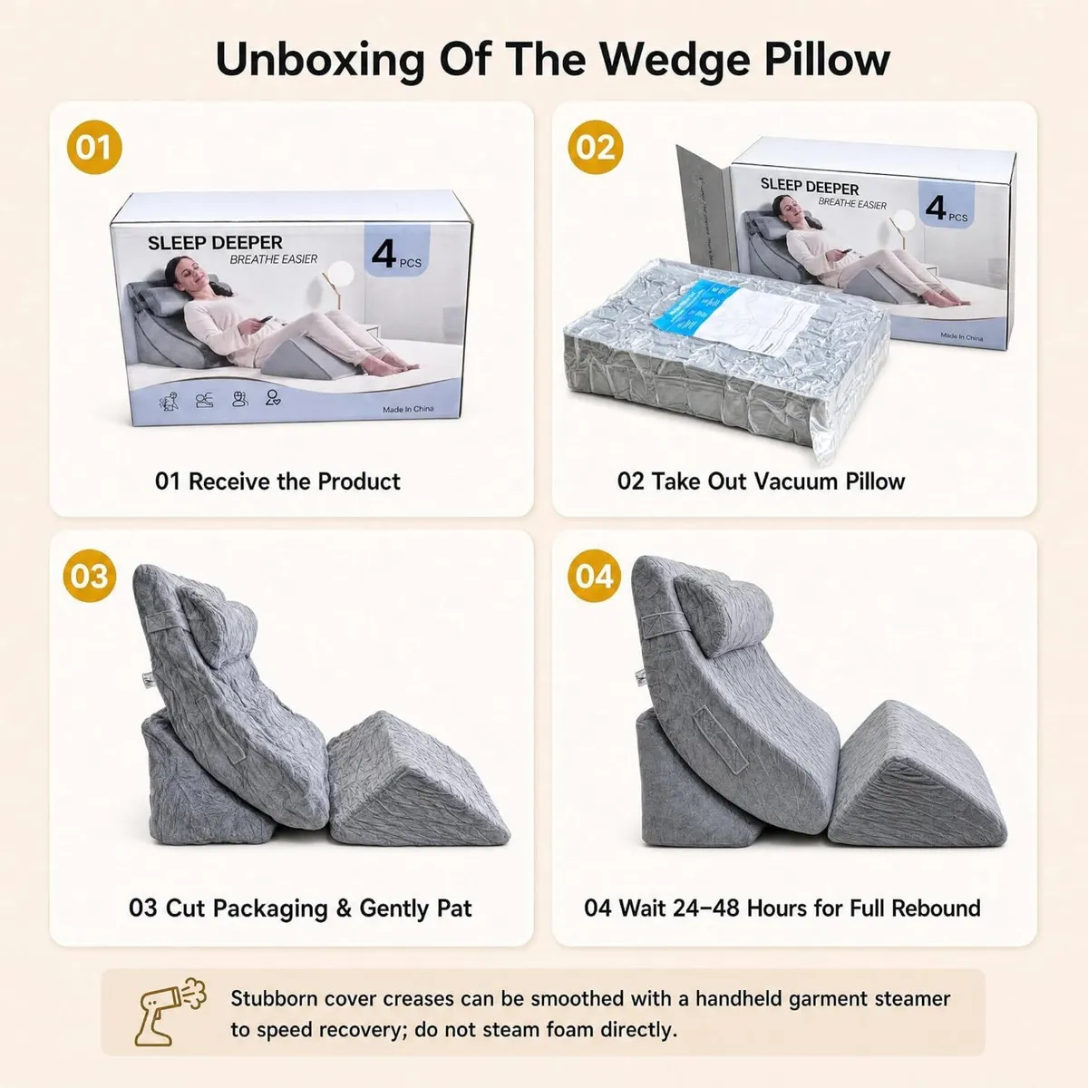 4pcs Orthopaedic Bed Wedge Set — 55CM Wide - Image 4
