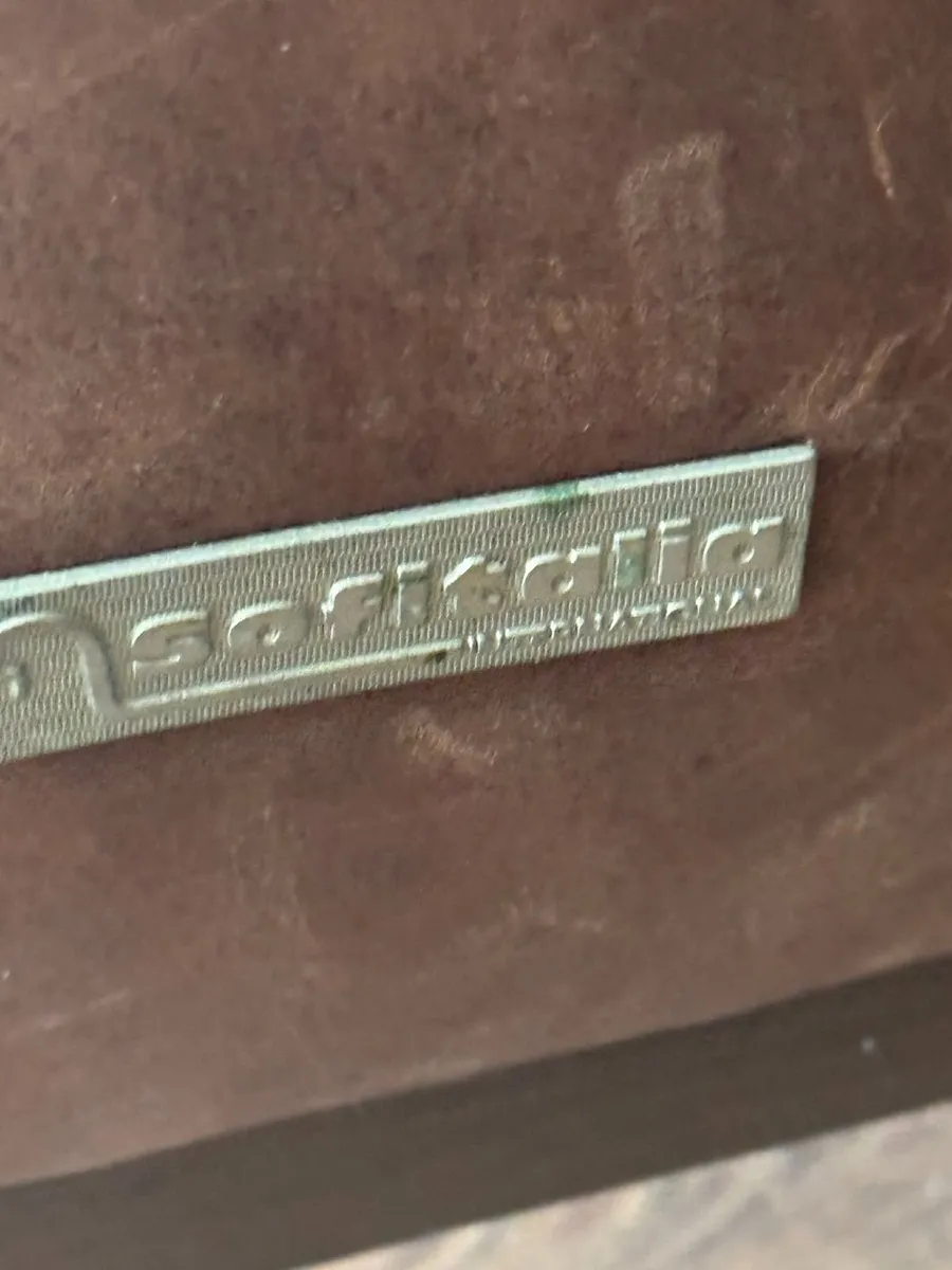A 2 seater sofa Italian brown leather. - Image 2