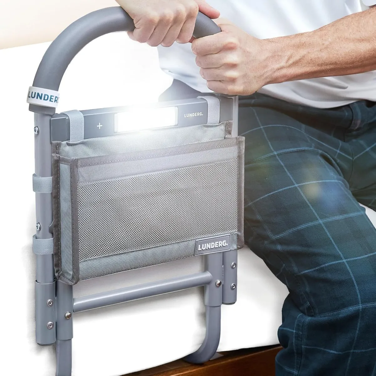 Bed Assist Rail for Seniors with Motion Light - Image 1