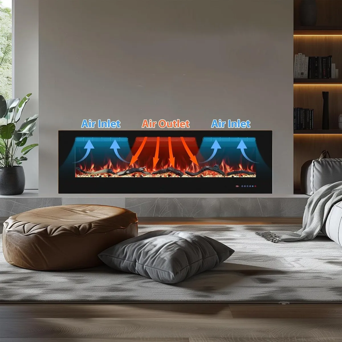 33 in Electric Fireplace Inserts Recessed - Image 4