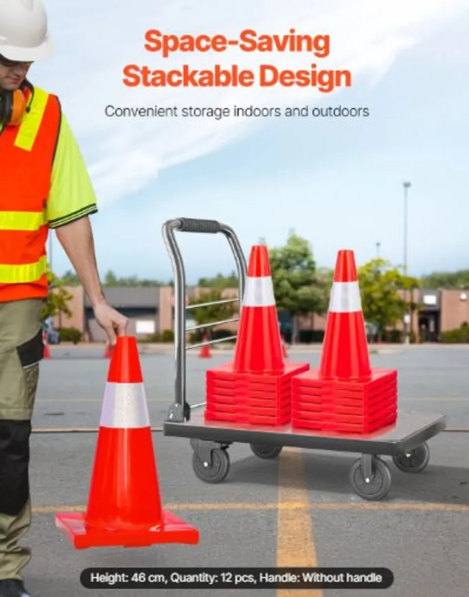 12Pack 18" Traffic Cones, Safety Road Parking - Image 3