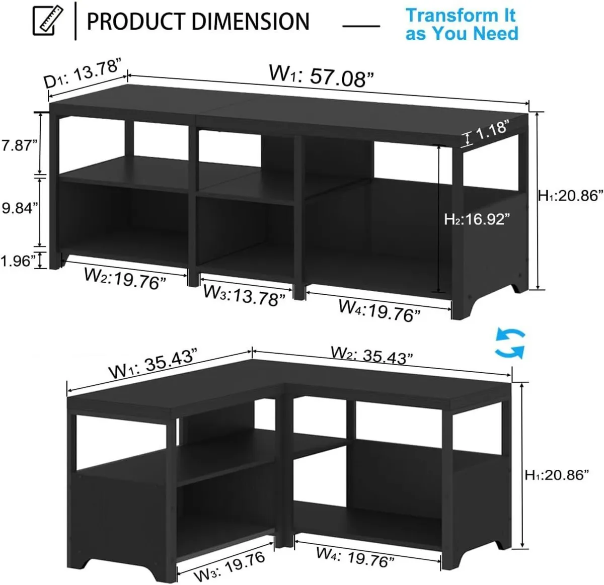 Bench Long Entryway with Shoe Storage Corner - Image 2