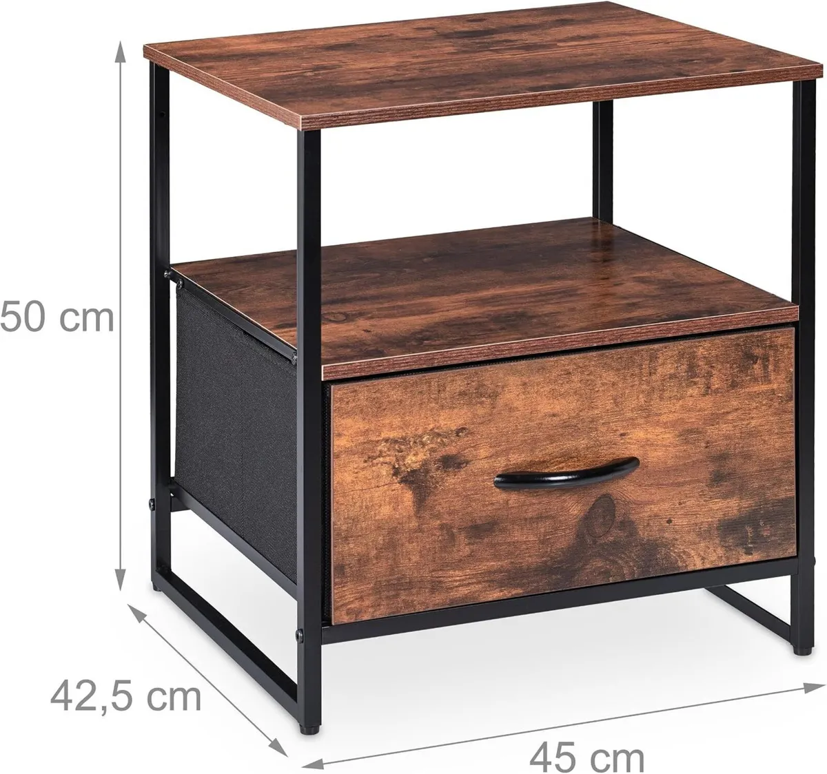 Industrial Bedside Table Hwd: 50 X 45 X (Set of 2) - Image 3