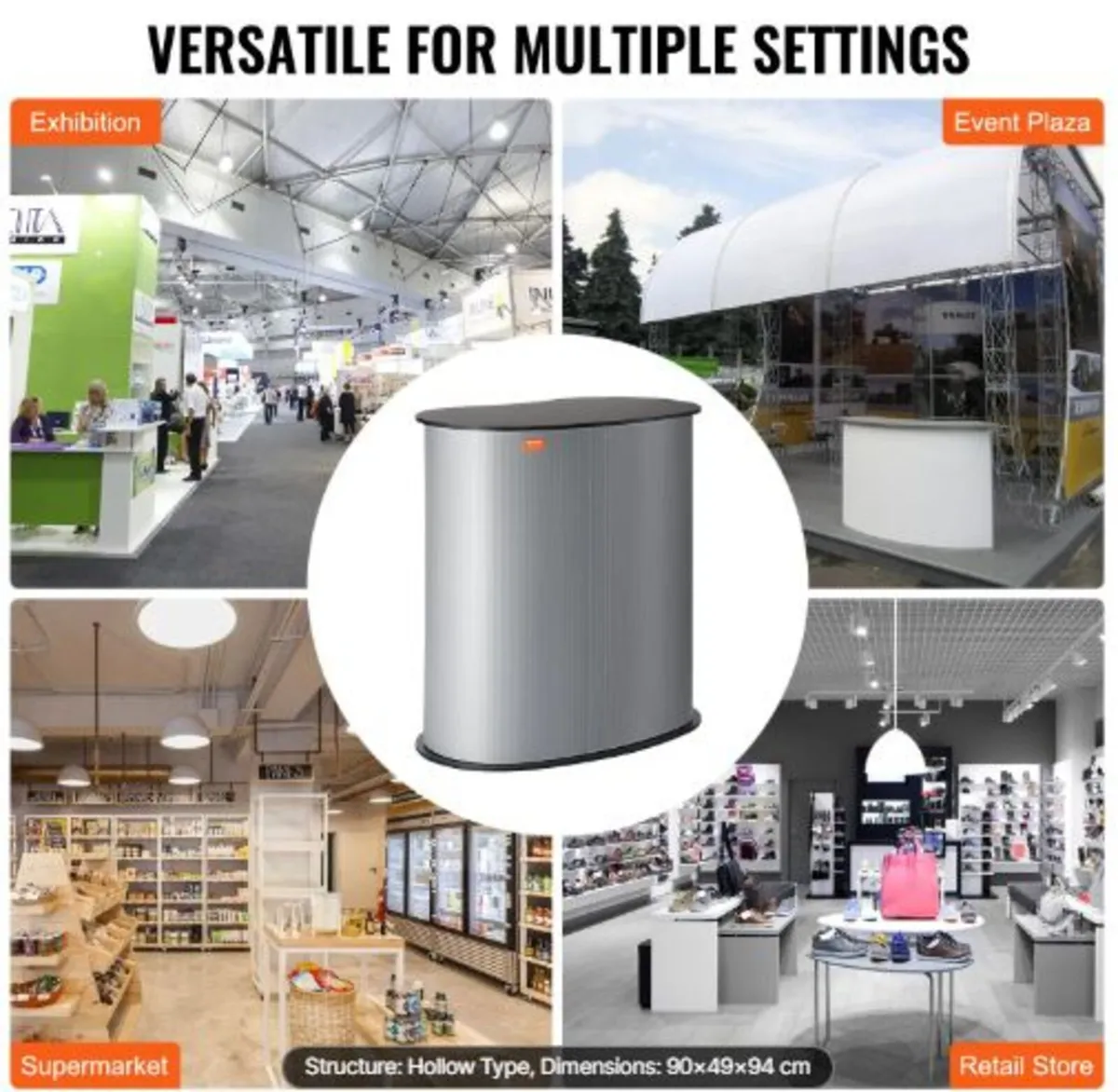 Portable Tradeshow Podium Table, 90 × 49 × 94 cm, - Image 3