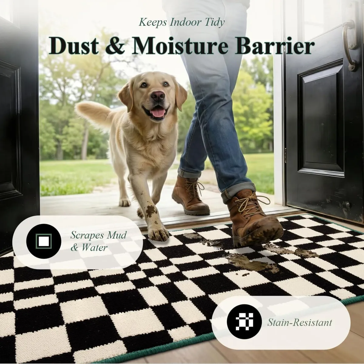 Mat Indoor Doormat Washable Dirt Trapper Non-Slip - Image 4