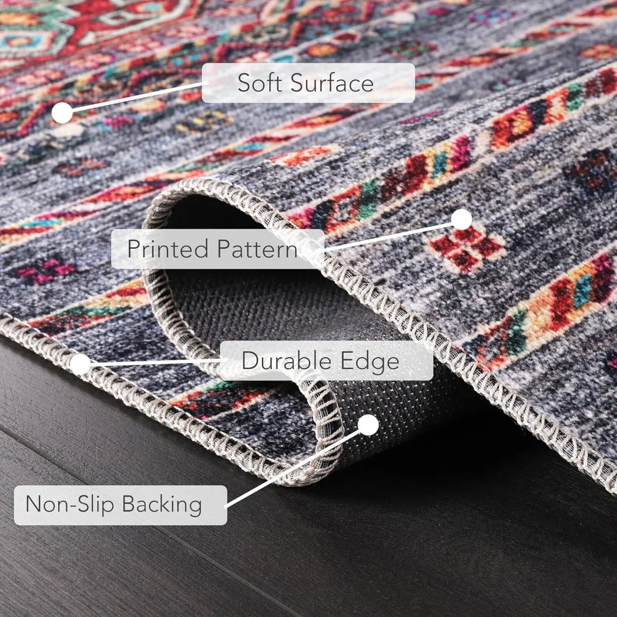 Rugs Living Room Washable Rug Area Non-Slip Carpet - Image 4