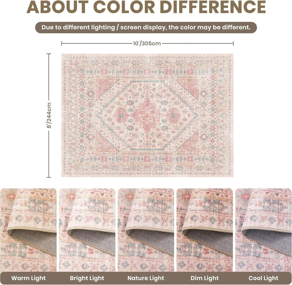 Area Rugs for Girls Bedroom Non-Slip Backing - Image 2
