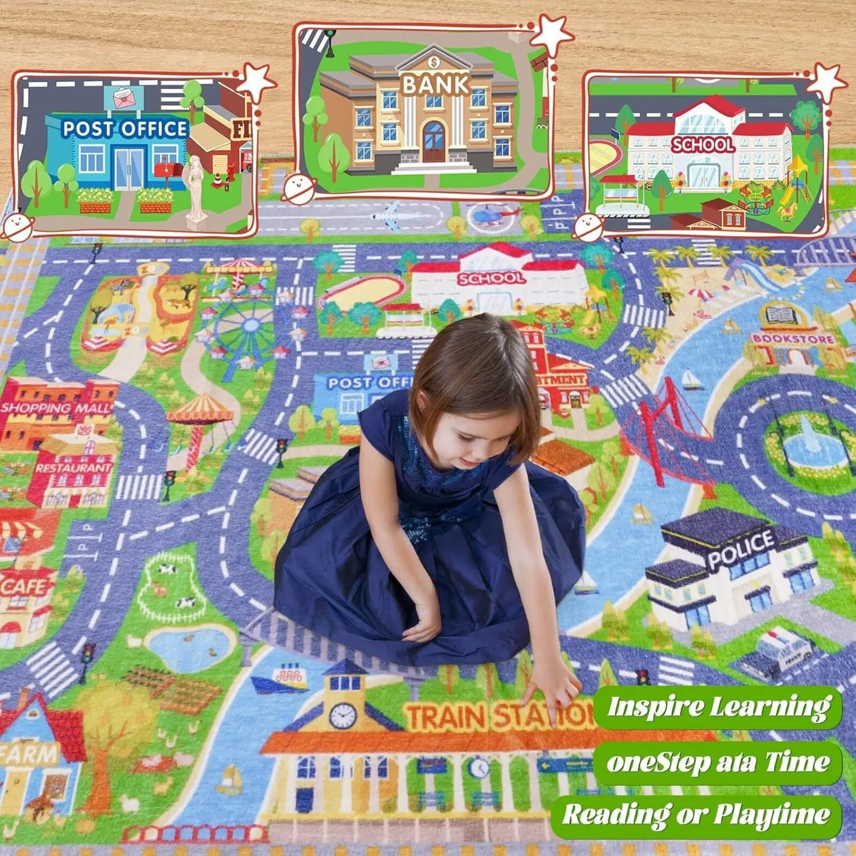 Kids Carpet Playmat Rug City Life Huge Large - Image 4