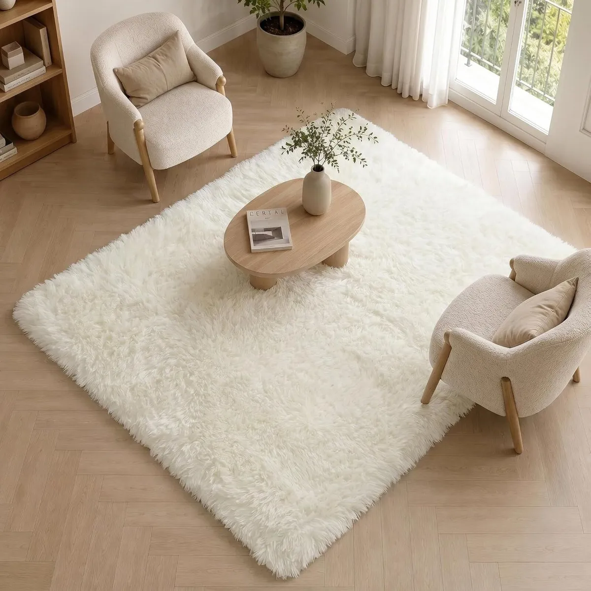 Fluffy Shaggy Rug Soft Plush Carpet - Image 1