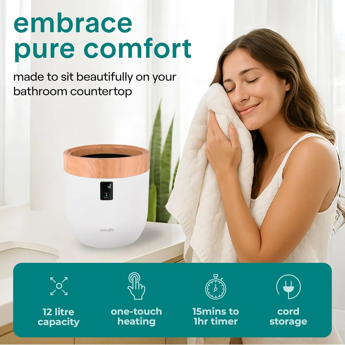 Hot Towel Warmer Bucket with Customised Fragrance - Image 2