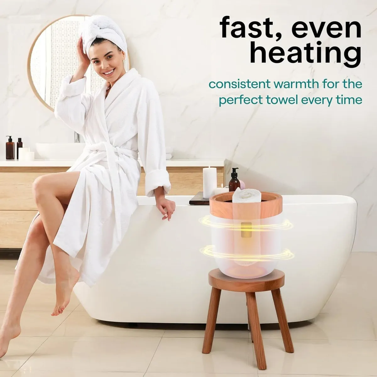 Hot Towel Warmer Bucket with Customised Fragrance - Image 4