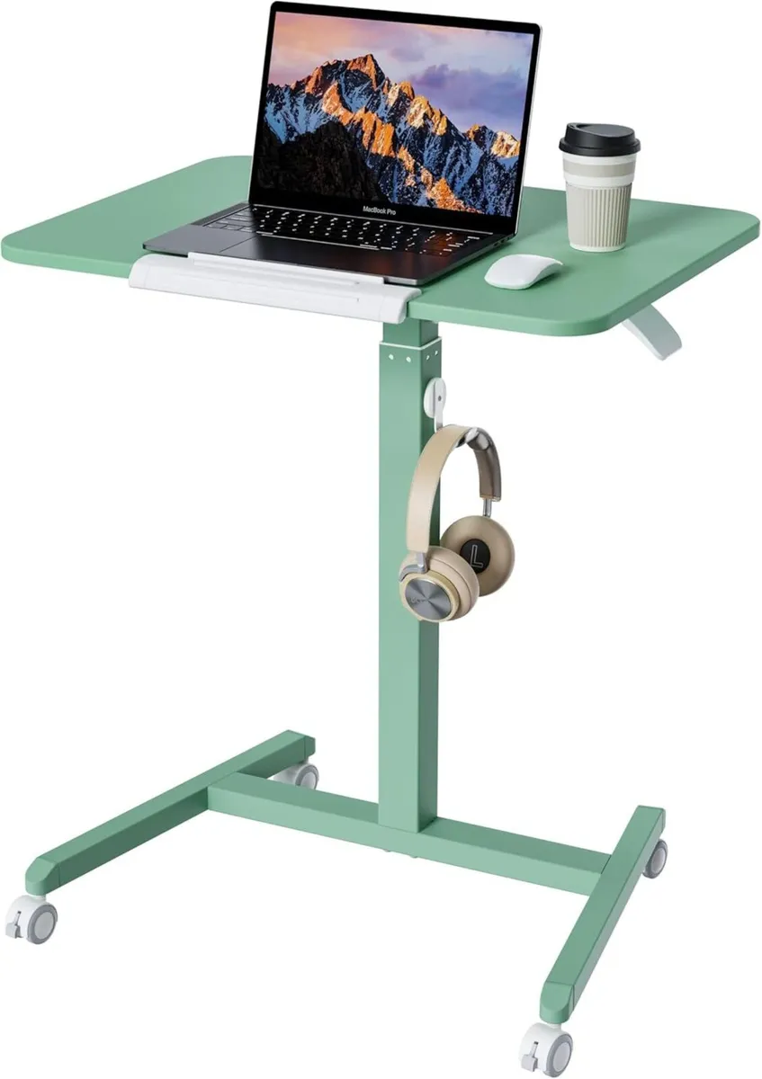 Mobile Standing Desk with Tiltable Tabletop - Image 1