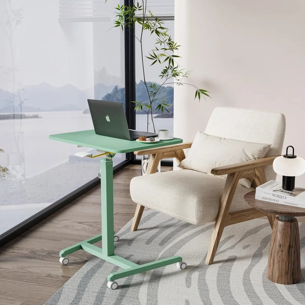 Mobile Standing Desk with Tiltable Tabletop - Image 2