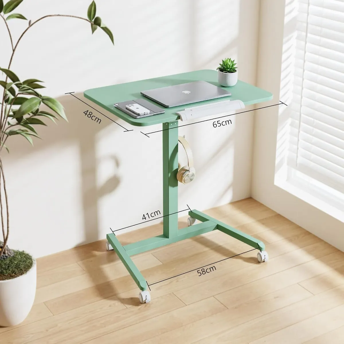 Mobile Standing Desk with Tiltable Tabletop - Image 3