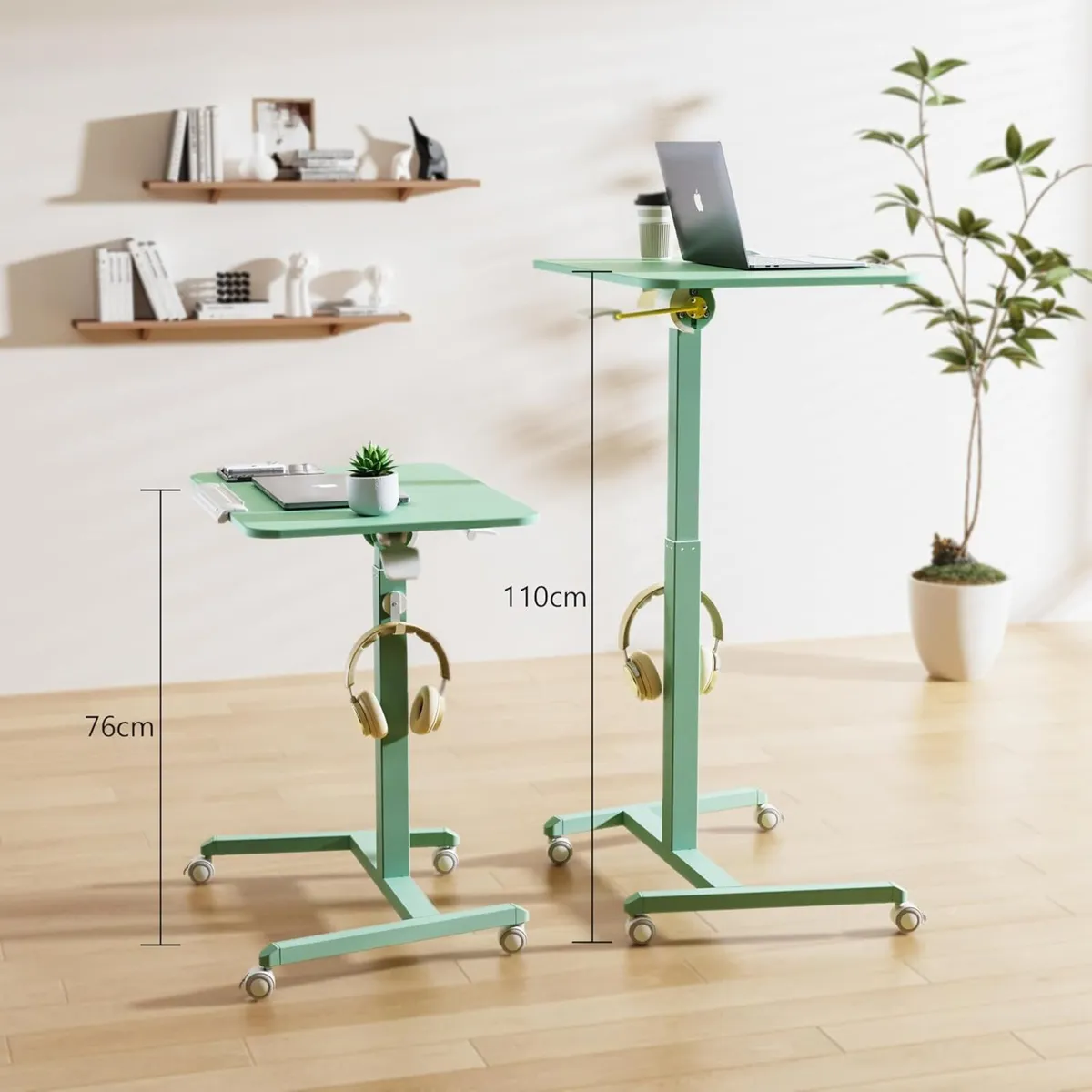 Mobile Standing Desk with Tiltable Tabletop - Image 4
