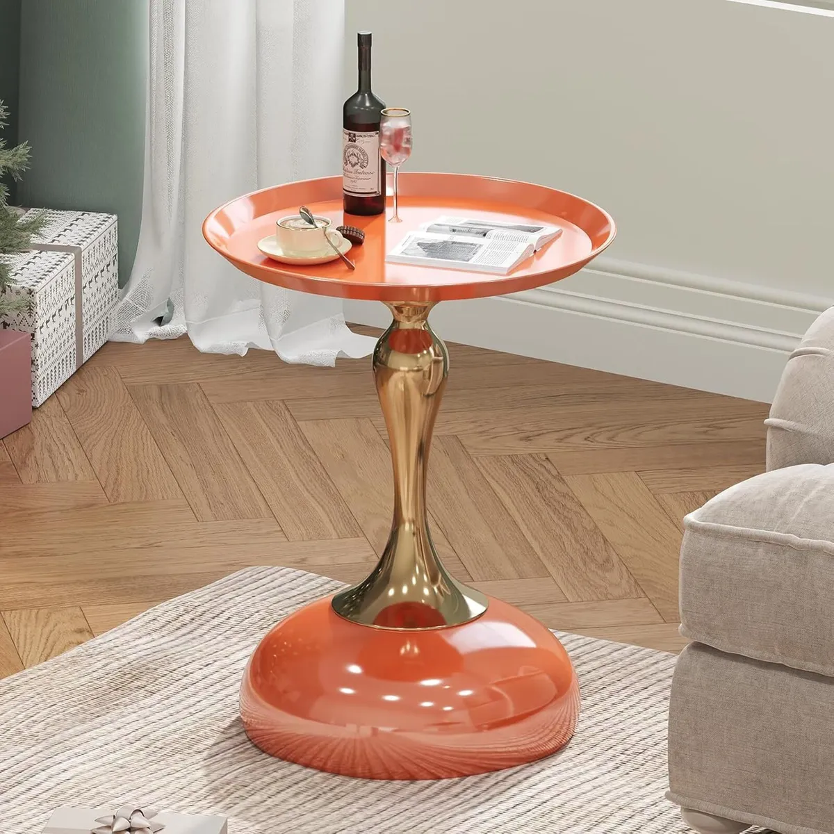 Stylish Hourglass Side Table Contemporary Design - Image 1