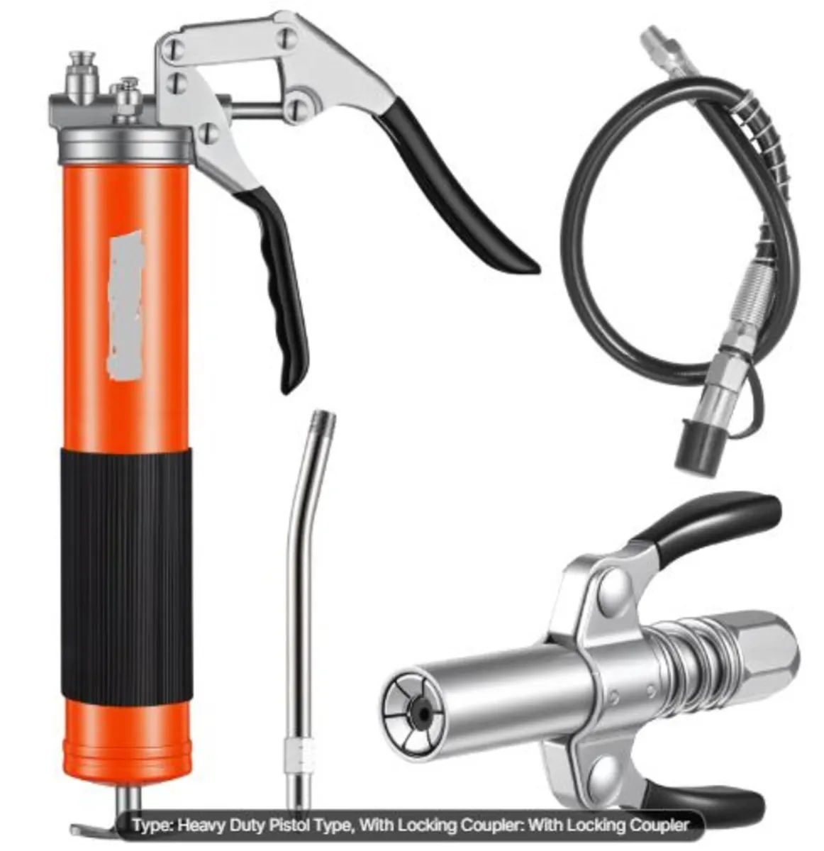 Grease Gun, 8000 PSI, Pistol Grip Grease Gun Kit - Image 1