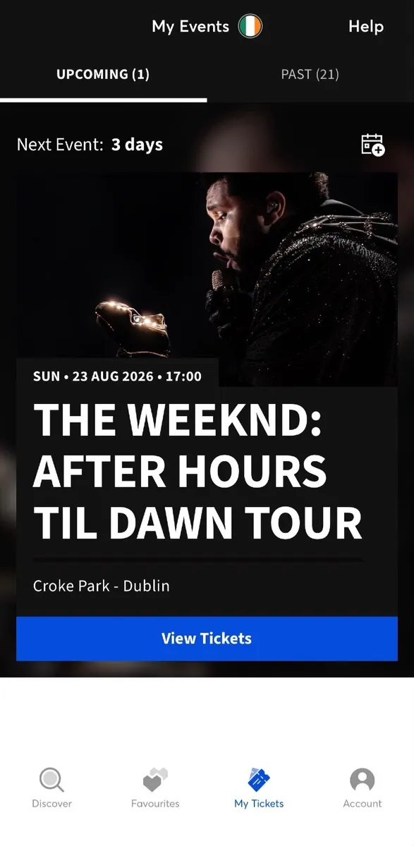 The Weeknd Croke Park Sunday Ticket