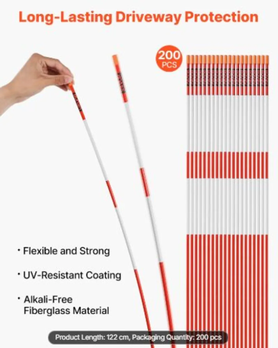 Driveway Markers, 200Pcs 122cm Long 6.35mm Dia, - Image 2