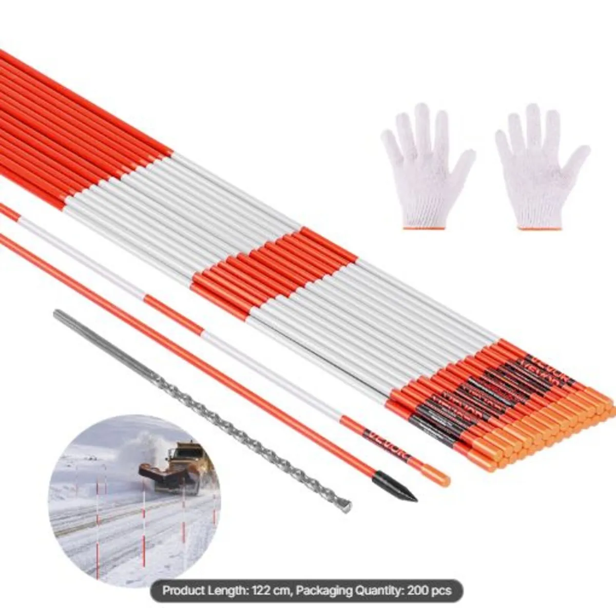 Driveway Markers, 200Pcs 122cm Long 6.35mm Dia, - Image 1