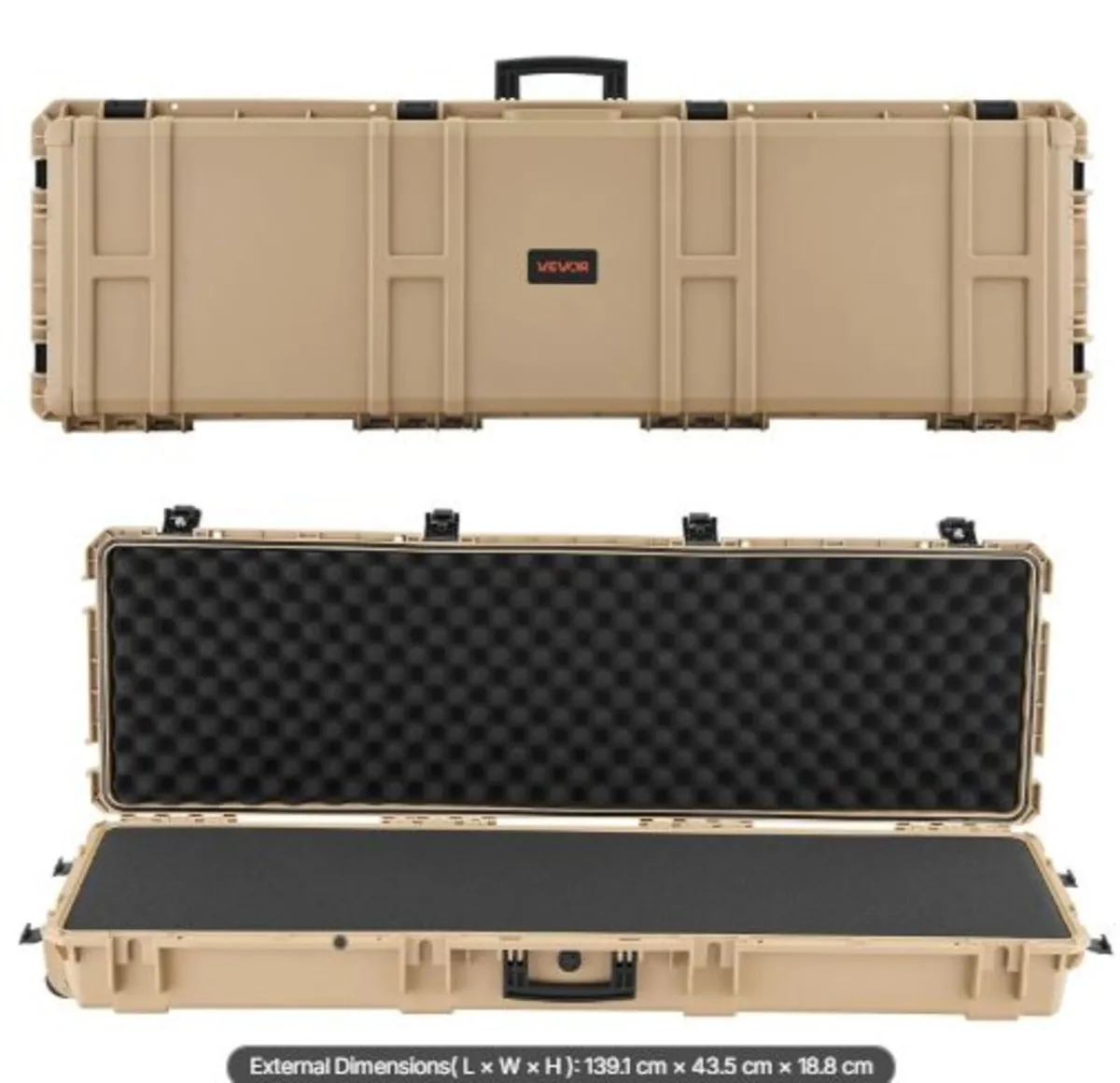 Hard Rifle Case, Lockable Rifle Case with Pre-cut - Image 1