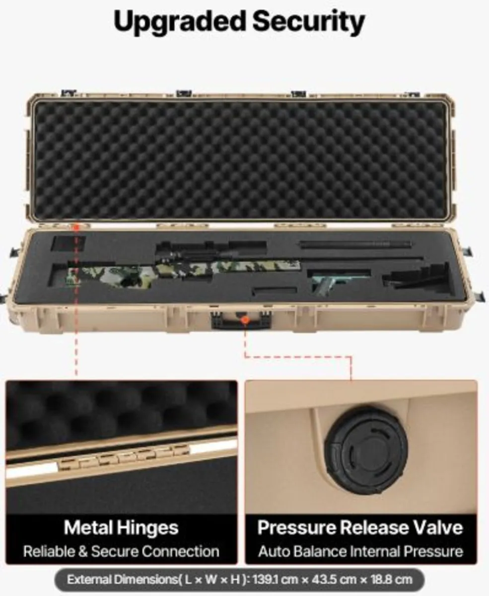 Hard Rifle Case, Lockable Rifle Case with Pre-cut - Image 3