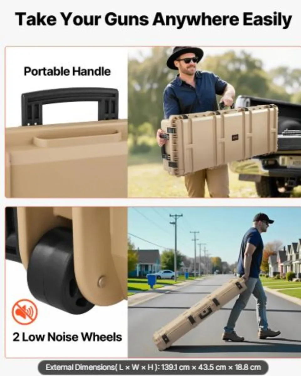 Hard Rifle Case, Lockable Rifle Case with Pre-cut - Image 4
