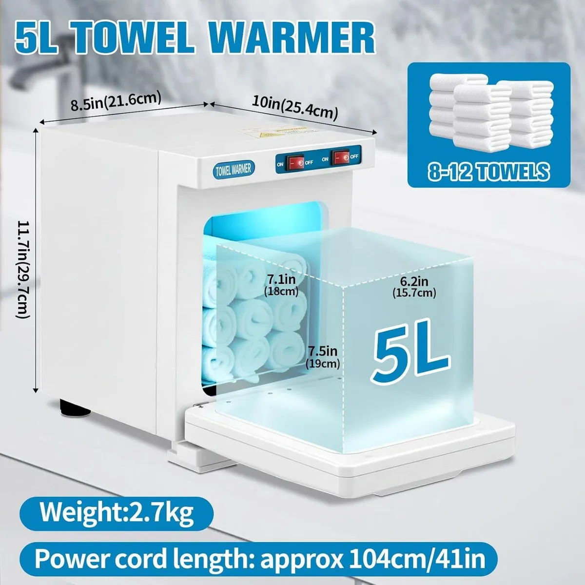 Hot Towel Warmer Cabinet Rapid Heating with UV - Image 3