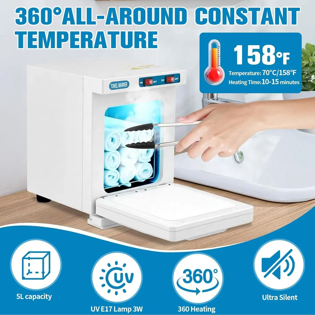 Hot Towel Warmer Cabinet Rapid Heating with UV - Image 4