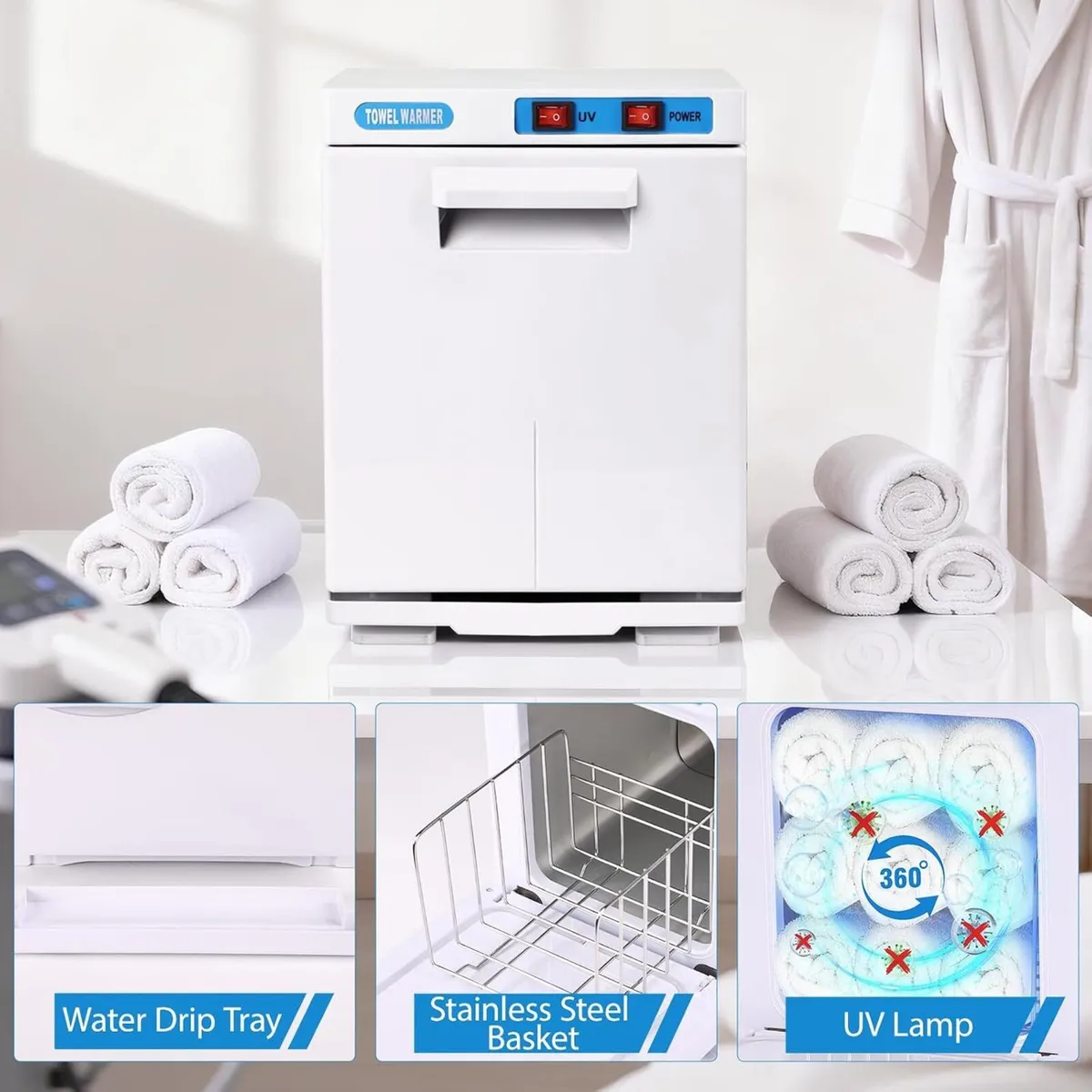 Hot Towel Warmer 5L Heater Cabinet with Clip - Image 3