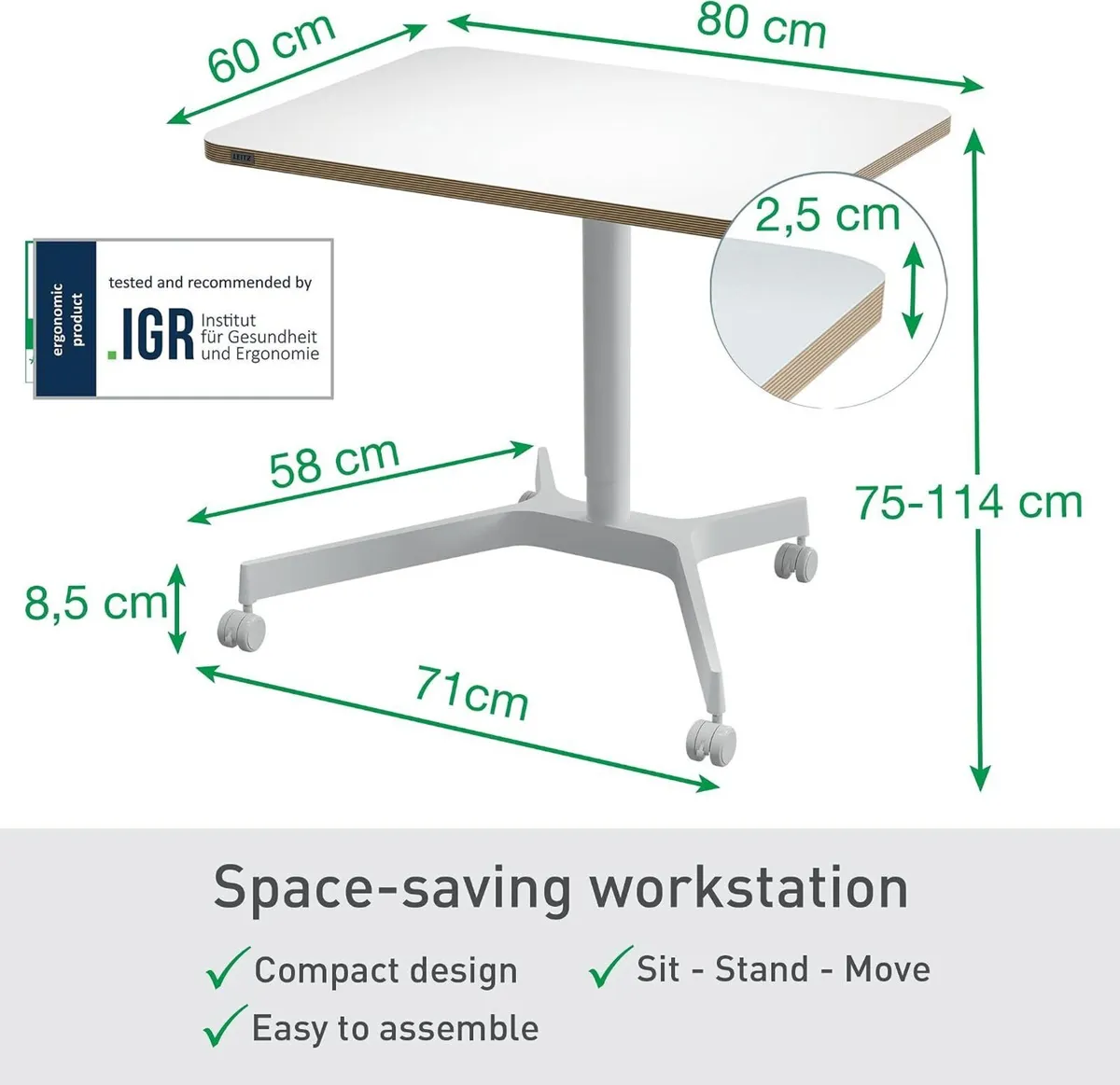 Compact Space Saving 65CM X 46CM Portable Folding - Image 3