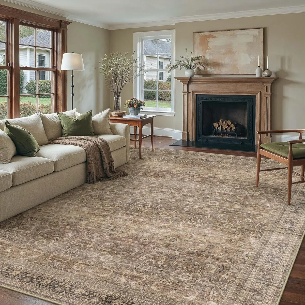 Large Washable Rugs Living Room Vintage Area - Image 2
